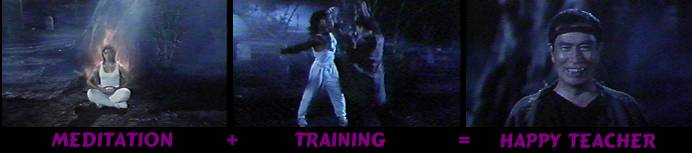 Ricky meditating and training, A pic of his teacher